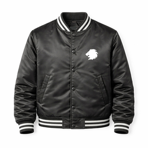 Chaqueta Varsity Ligera de Satén, Chaqueta de Invierno, Ropa de Calle Elegante, Chaqueta Varsity de Satén - Product Image 1