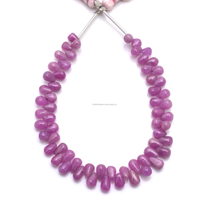 Drops Shape 8 Inch Pink Sapphire Smooth Gemstone Beads Strand <b>crystal</b> Gemstone beads For Making Jewelry Bracelet Necklace - Product Image 3