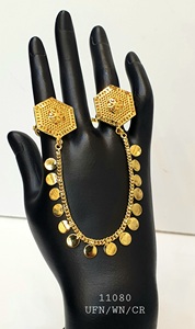 Anillos de dedo chapados en oro de 24 quilates con los últimos diseños árabes de moda. - Product Image 2