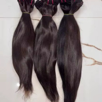 Rambut India Mentah Premium 40 Inch, Rambut India Mentah Lembut Halus, Ekstensi Rambut Manusia, Hitam Alami, Bebas Kusut, Rambut Halus