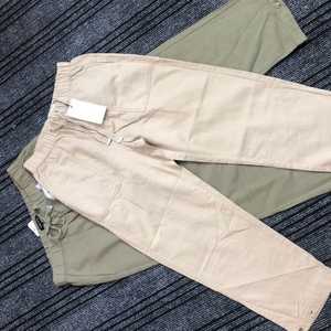 Pantalon en coton taille haute pour femme, coupe droite, devant plat, avec cordon de serrage, couleur unie, décontracté, longueur intégrale, délavé, pour le printemps - Product Image 5