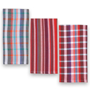 Serviette de cuisine en coton 100% tissé à rayures et à carreaux, douce, confortable, séchage rapide, multi-usages, écologique, certifiée GOTS - Product Image 4