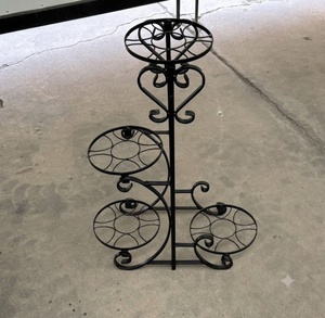 Support de plantes vintage en fer forgé pour vélo avec 4 pots, support de pot de fleurs en métal pour intérieur/extérieur, décoration artisanale de jardin - Product Image 1