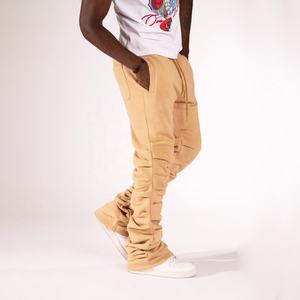 Ropa de calle ajustada de algodón antiarrugas/antiarrugas logotipo personalizado Hombre Pantalones de chándal pantalones acampanados oferta de precio al por mayor - Product Image 2