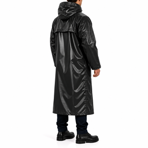 Impermeable Personalizado con Logotipo para Hombre, Chaqueta de Lluvia Larga con Capucha, Ropa de Trabajo Industrial, Color Sólido, Impermeable Resistente para Hombre - Product Image 4
