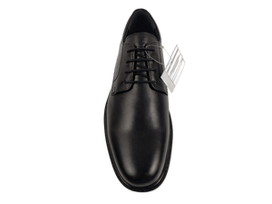 Chaussures Oxford pour hommes en cuir véritable noir, bout rond, à lacets, respirantes, semelle extérieure en caoutchouc rembourrée, toutes saisons, style marche - Product Image 4