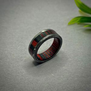 Anillo de Damasco Simple hecho a mano, patrón profundo de 6mm, forma de cúpula estética, banda de joyería de boda duradera para él - Product Image 3