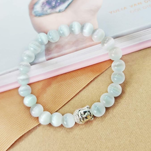 High Quality Selenite <b>Beads</b> Buddha <b>Bracelet</b> Romantic Gift Fashion Charm Jewelry for <b>Men</b> Women Energy Meditation - Product Image 6