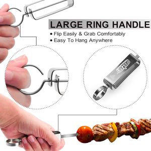 Spiedini per Kebab in Acciaio Inox da 17 Pollici per Grigliare, Utensili per Barbecue e Shish Kebab - Product Image 3