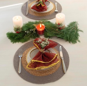 Premium Quality Jute and Cotton Placemat <b>Set</b> of <b>4</b> Handmade <b>Dining</b> <b>Table</b> Mats <b>for</b> Home Kitchen Decor Use Indian Supplier - Product Image 5