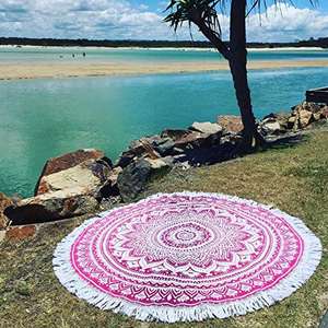 Indian Bohemian Yoga Mat Roundie y Wall Hanging Wholesale Lot of Aubusson Design Mandala Toalla de playa - Product Image 1