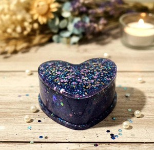 Boîte à bijoux en résine florale artisanale de qualité supérieure, organiseur décoratif pour bibelots, petit conteneur cadeau personnalisé en résine - Product Image 4