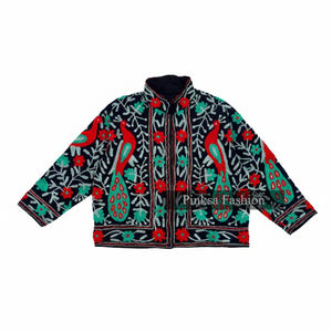 Ropa de Mujer Hecha a Mano, Estilo Boho, Bordada, de Terciopelo Azul y Algodón, Secado Rápido, Transpirable, Ecológica, de Lujo, con Diseño Floral - Product Image 6