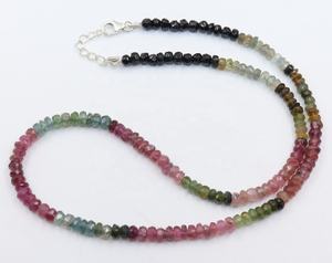 Collar de Cuentas de Turmalina Facetadas en Forma de Rondelle de 4 mm y 15 Pulgadas, Hecho a Mano y Minimalista - Tienda de Gemas India - Product Image 2