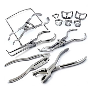 Kit d'instruments de barrage dentaire : Pince à barrage, forceps, cadre, pinces Brinker, outils d'isolation endodontique pour traitement des canaux radiculaires - Product Image 1