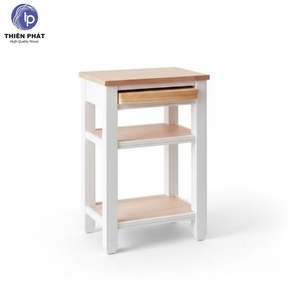 Mueble de Almacenamiento de Cocina de Madera, Organizador de Cocina de Madera de Acacia y Caucho con Estantes Abiertos - Product Image 1