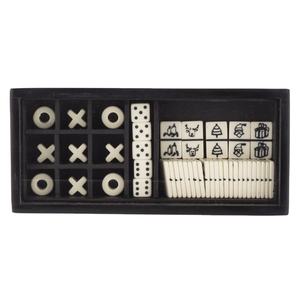 Boîte de jeu d'intérieur pour enfants, accessoires, boîte de jeu personnalisée en marbre blanc, tic-tac-toe, dés, dominos, impression de logo personnalisée - Product Image 1