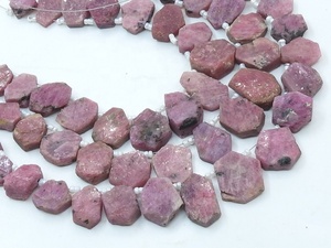 Tranche de cristal de rubis naturel brut, brin de 8 pouces, 10-18 mm, pierre brute en vrac rose, fournitures pour la fabrication de bijoux, vente en gros - Product Image 2