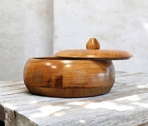 Direct Factory Wooden Serving Bowl With <b>Lid</b> Round Shape For Tableware Dinnerware Snack Serving Bowl Home <b>Decor</b> At Best price - Product Image 1