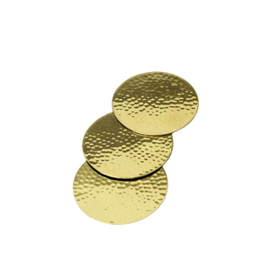 Wholesale Hammered Brass <b>Coasters</b> Set <b>Gold</b> Metal Textured Finish Drink <b>Coasters</b> for Hotel Restaurant and Table Decor Custom Logo - Product Image 1