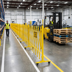 Barrera de Seguridad Plegable de Acero Resistente, Barrera de Control de Multitudes para Escuelas, Oficinas y Áreas Industriales - Product Image 5