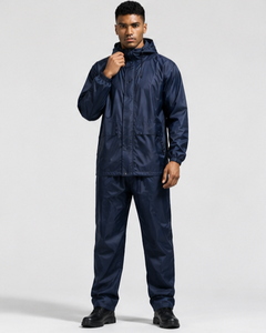 Traje Impermeable para Hombre de Color Sólido, Chaqueta y Pantalones de Poliéster de Manga Larga, Ropa para Exteriores para Todas las Estaciones - Product Image 6