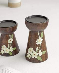 Support à bougies en bois vintage créatif, écologique et décoratif, idéal pour les mariages, les dîners et la maison, à prix avantageux. - Product Image 5