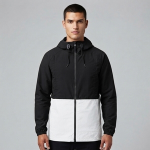 Veste coupe-vent décontractée pour homme, à blocs de couleur, légère, entièrement zippée, pour l'extérieur, fabricant sur mesure - Product Image 2