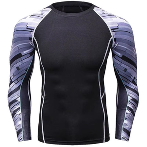 Premium Custom Printed Rash Guard Men MMA BJJ <b>Compression</b> <b>Shirt</b> Long Sleeve Quick Dry Fitness Training Sportswear OEM Service - Product Image 2