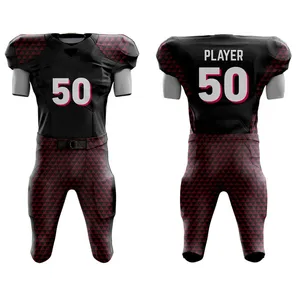 OEM American Football Uniform Set Durable Polyester Jersey <b>Pants</b> Custom Team Wear Custom Sublimation American Football Jersey - Product Image 3