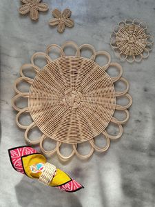 Round <b>Bamboo</b> <b>Table</b> Mat 400mm Diameter Natural Weave Non-Slip Placemat Modern Design - Product Image 6