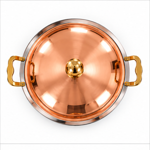 Plat de service professionnel en acier inoxydable de qualité supérieure, design royal, durable et écoresponsable, avec finition miroir et couvercle à charnière, pour buffet et maintien au chaud des aliments - Product Image 5