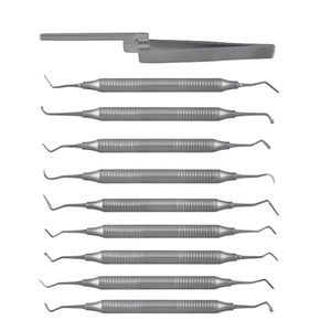 Manual Stainless Steel Dental Scaling <b>Tool</b> Kit 10 Pcs Reusable Set for Professional <b>Tooth</b> <b>Cleaning</b> Procedures - Product Image 3