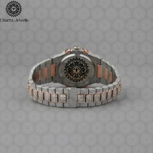Montre de luxe Charm_Jewells en acier inoxydable, cadran en verre 40 mm, bracelet 20 cm, mouvement mécanique, étanche 10 bars, date automatique, fonction push - Product Image 3
