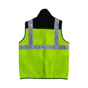 Chaleco de seguridad reflectante de alta visibilidad color lima ANSI Clase 3 de poliéster con malla y cierre de velcro. - Product Image 2