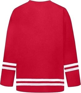 Premium Quality Sublimated Red and White Ice Hockey Jersey High Quality Plain Blank Ice Hockey Shirts for Unisex - Product Image 2