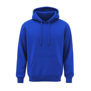 Men's Royal Blue Hooded Sweatshirt Regular Fit Casual Solid Classic High Quality Street Style Fleece Pullover Men Hoodie - Product Image 1