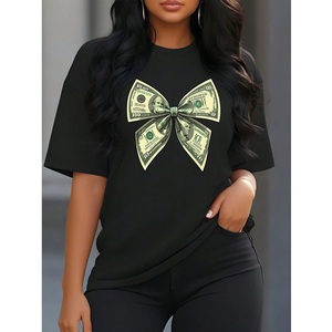 Camisetas elegantes para damas a precios de mayorista, 100% algodón, cuello redondo ligero, fabricación directa de fábrica, camiseta para mujer de BD - Product Image 3