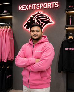 REXFITSPORTS 2026 Custom <b>Pink</b> Zip Up Hoodie Unisex Cotton Polyester Fleece Streetwear Full Zip <b>Sweatshirt</b> with Custom Logo - Product Image 2