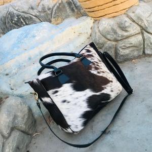 Sac fourre-tout en cuir de vachette uni avec fermeture éclair et broderie, style créateur, qualité boutique, usage quotidien, qualité supérieure - Product Image 4