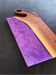 Planche à découper en résine d'acacia et bois, plateau de service en bois dur pour la préparation des aliments en cuisine, plateau décoratif pour restaurant - Product Image 1