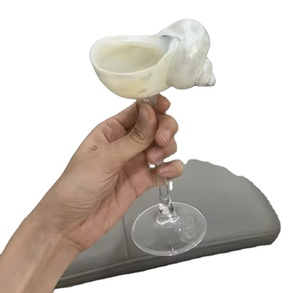 แก้วไวน์เปลือกหอยเวียดนาม งานฝีมือจากเปลือกหอยธรรมชาติ แก้วดื่มสำหรับไวน์ ค็อกเทล ของตกแต่งโต๊ะริมชายฝั่ง - Product Image 1