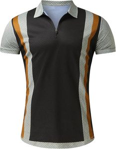 Ensemble polo et short pour homme, couleur contrastée, tricot à manches courtes, respirant, décontracté, pour l'été - Product Image 1