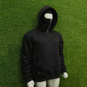 Sweat à capuche cagoule ninja zippé intégral pour homme de haute qualité, personnalisable OEM, unisexe, streetwear, 100% coton 450GSM - Product Image 3