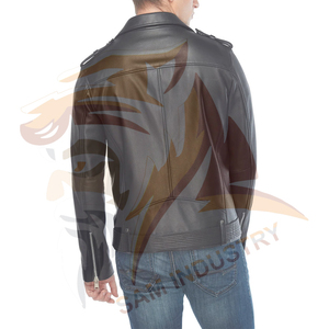 Veste en cuir pour homme, imperméable, respirante, écologique, coupe-vent, fermeture éclair intégrale, chaude pour l'hiver, logo personnalisé - Product Image 3
