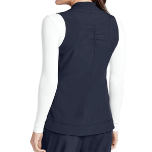 Hauts de blouse d'infirmière personnalisés pour femmes, en tricot élasthanne, uniformes médicaux, gilets avec poches, vêtements de travail hospitaliers OEM, tissu personnalisé - Product Image 4
