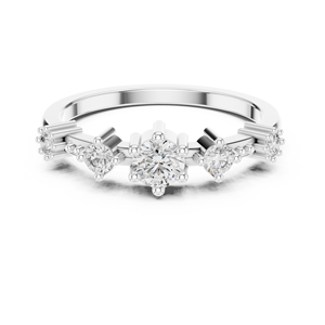 Anillo Minimalista con Diamante Cultivado en Laboratorio, Oro Blanco de 18 Quilates, Corte Brillante, Chapado en Rodio, para Compromiso, Fiesta, Boda, Regalo, Uso Diario - Product Image 1