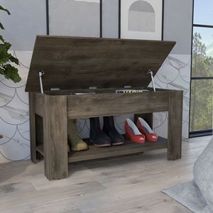 Austin <b>Extendable</b> <b>Table</b> Shelf with Four <b>Legs</b> Dark Brown Lower Shelf-for Shoe Rack Organization - Product Image 2