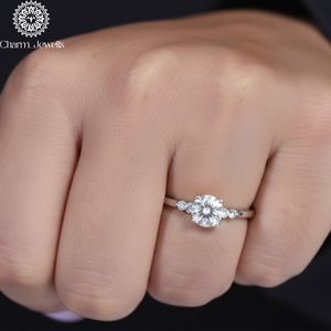 แหวนหมั้นเพชรโมอิสซาไนต์ทรงคุชชั่น Charm_Jewells เงินแท้ 925 ชุบโรเดียม ประดับแบบหนามเตย ดีไซน์คลาสสิกสำหรับผู้หญิง รับรองโดย IGI น้ำหนัก 3 กรัม - Product Image 6