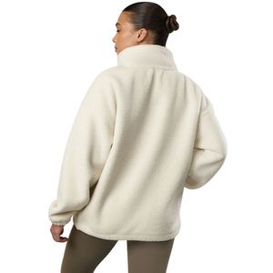 Neutral Sherpa Full Zip Up <b>Women</b> Fleece <b>Jacket</b> High Neck Cozy Outerwear Soft <b>Teddy</b> Layer Casual Winter Comfort Wear - Product Image 2